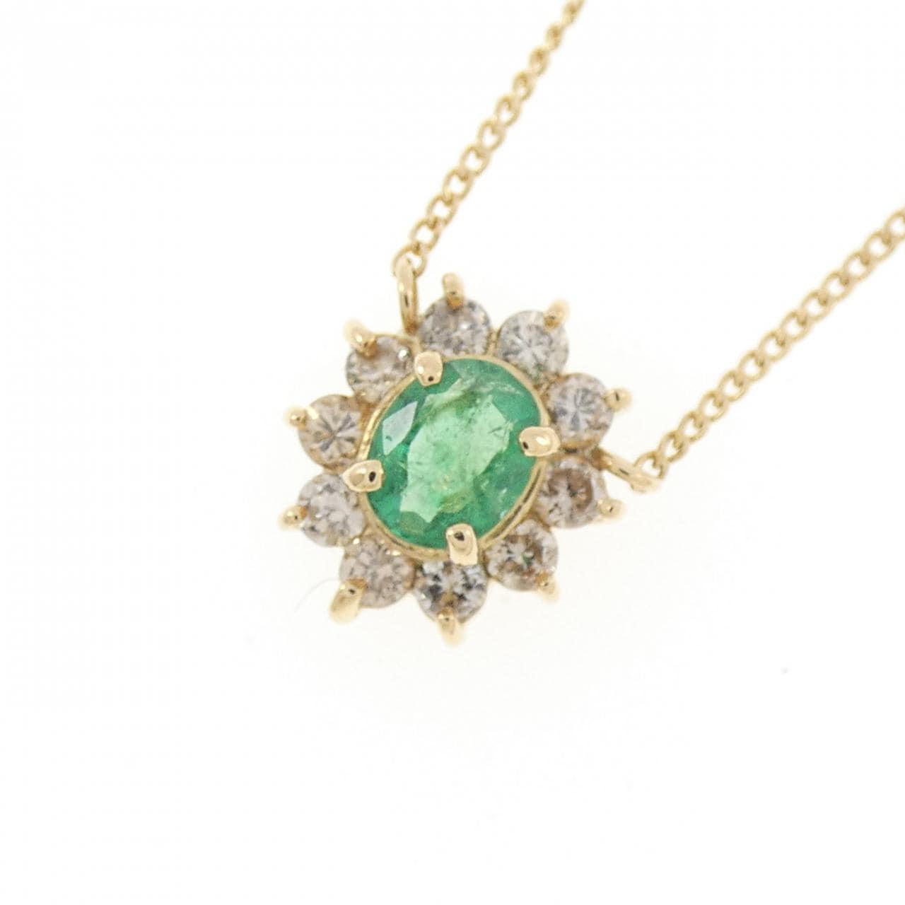 K18YG エメラルド ネックレス 0.29CT