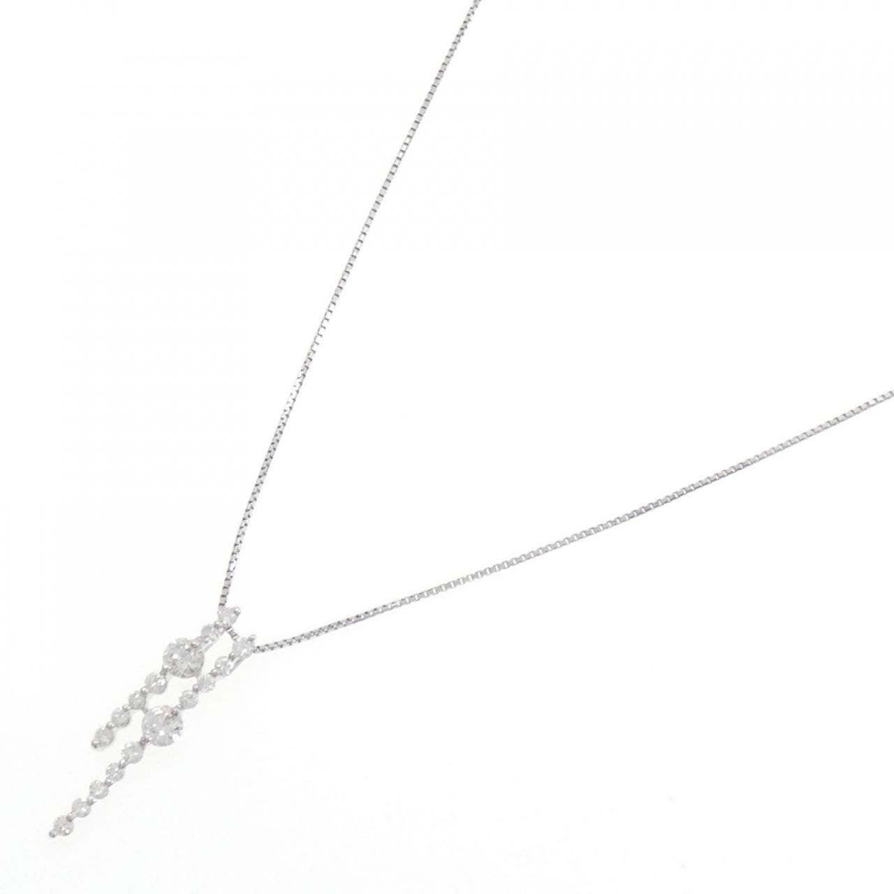 K18WG ダイヤモンド ネックレス 0.84CT