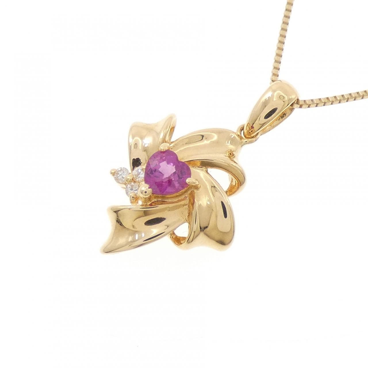 K18YG ルビー ネックレス 0.24CT