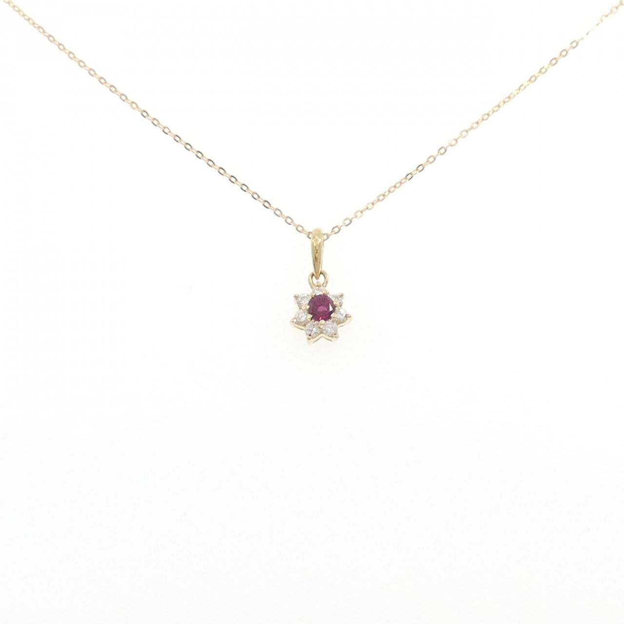 K18YG ルビー ネックレス