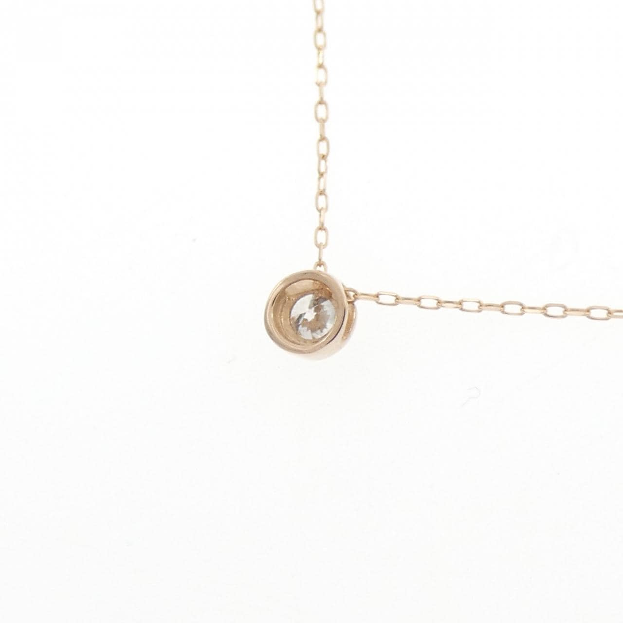 K18PG ソリティア ダイヤモンド ネックレス 0.08CT