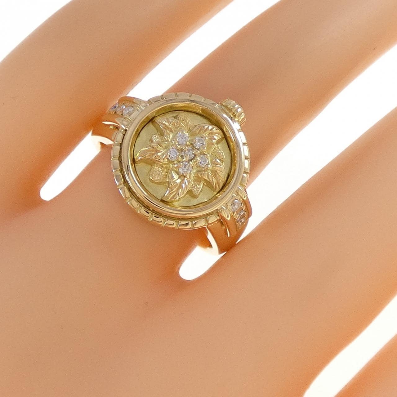 K18YG ルビー リング 0.04CT