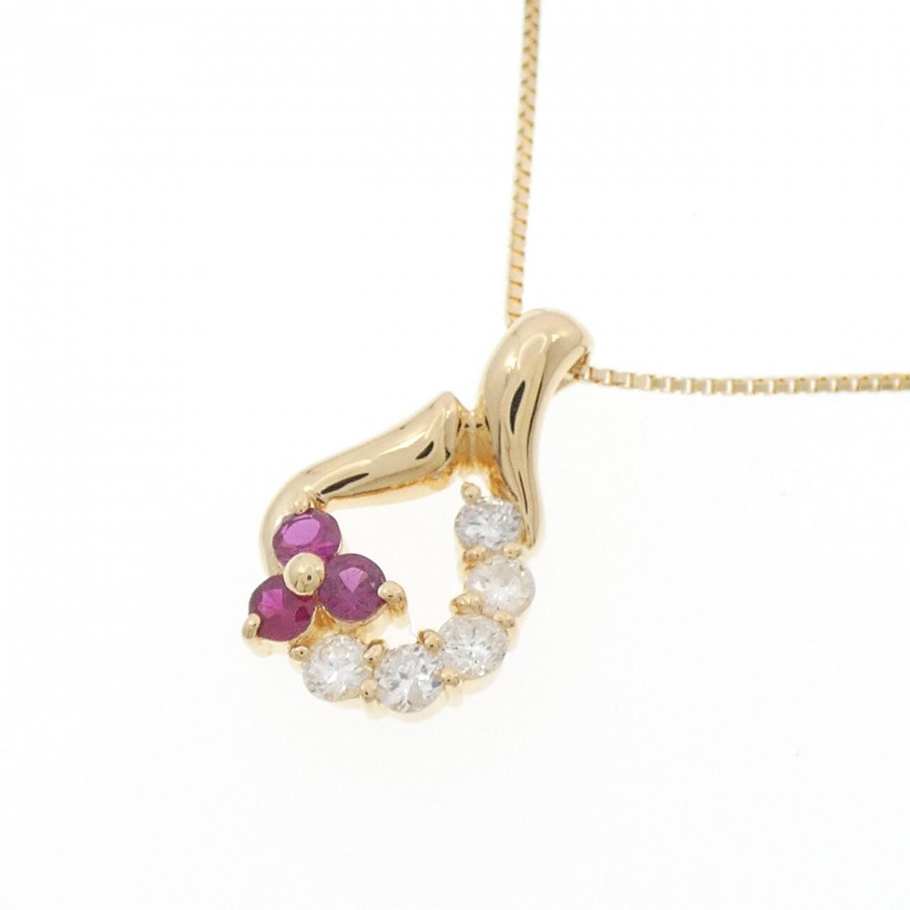 K18YG ルビー ネックレス 0.235CT