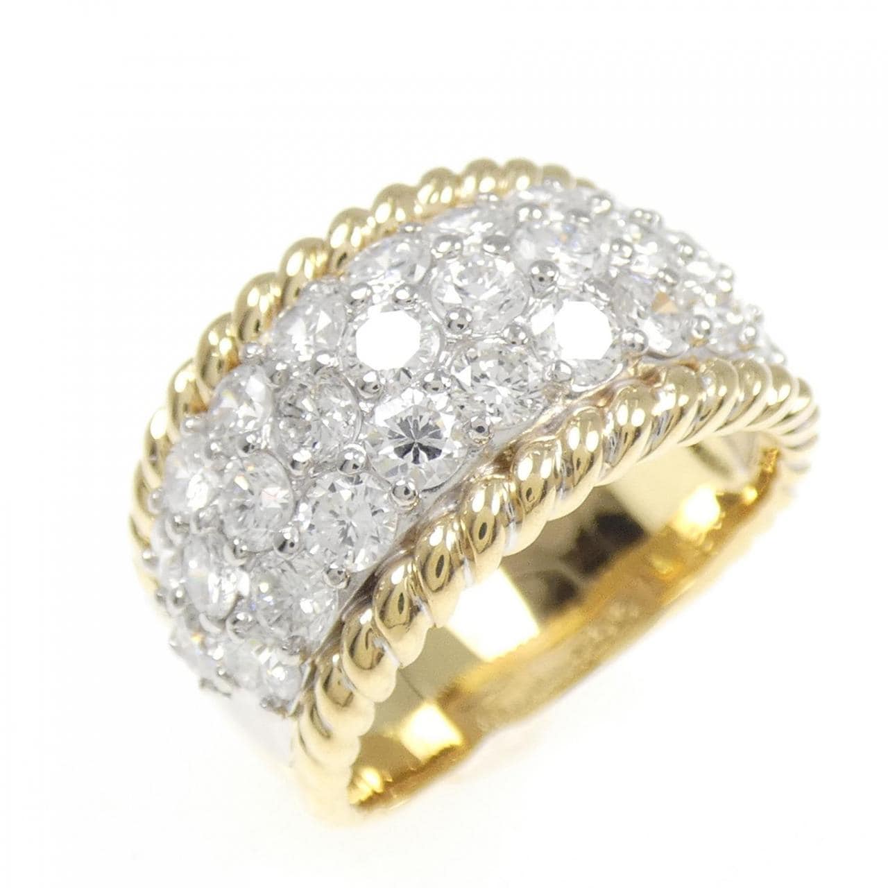 K18YG/PT900 パヴェ ダイヤモンド リング 2.37CT