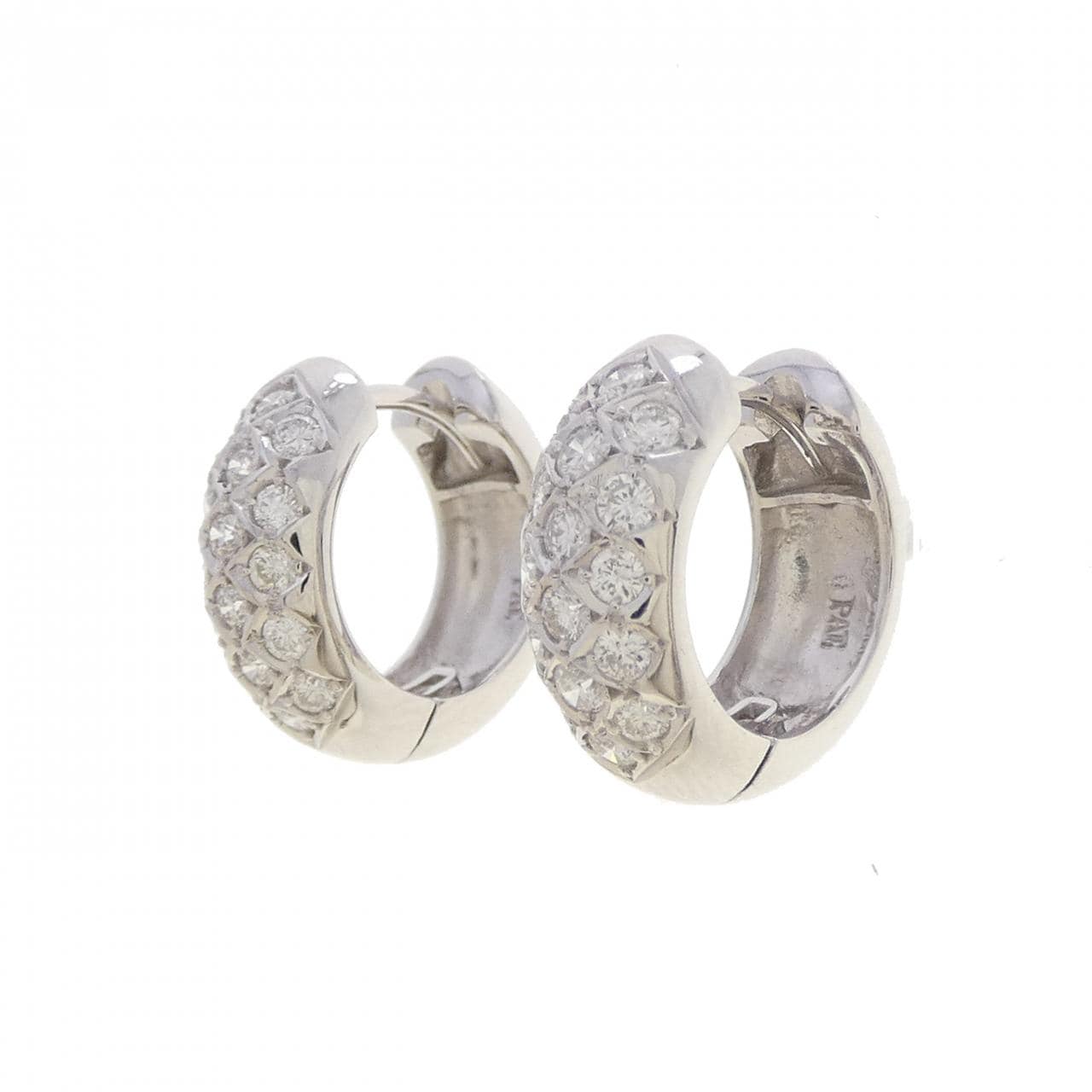 PT900/K18WG ダイヤモンド ピアス 0.64CT