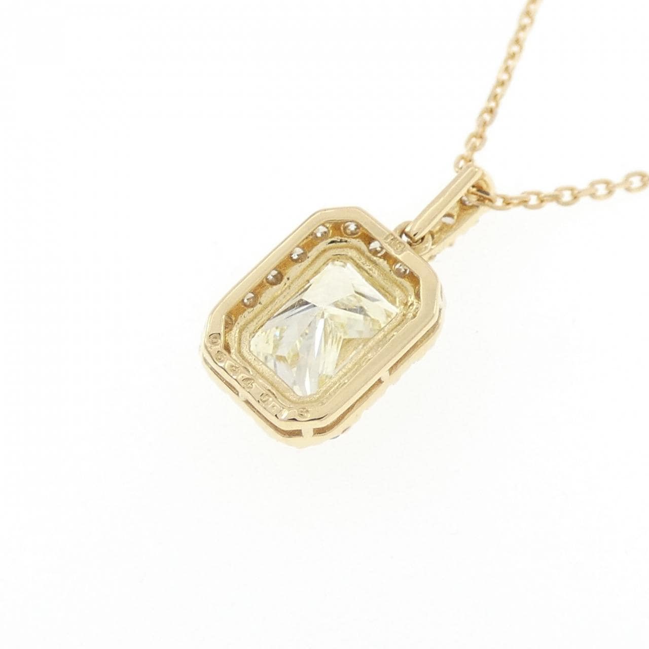 【新品】K18YG ダイヤモンド ネックレス 0.634CT VLY VS1 ファンシーカット