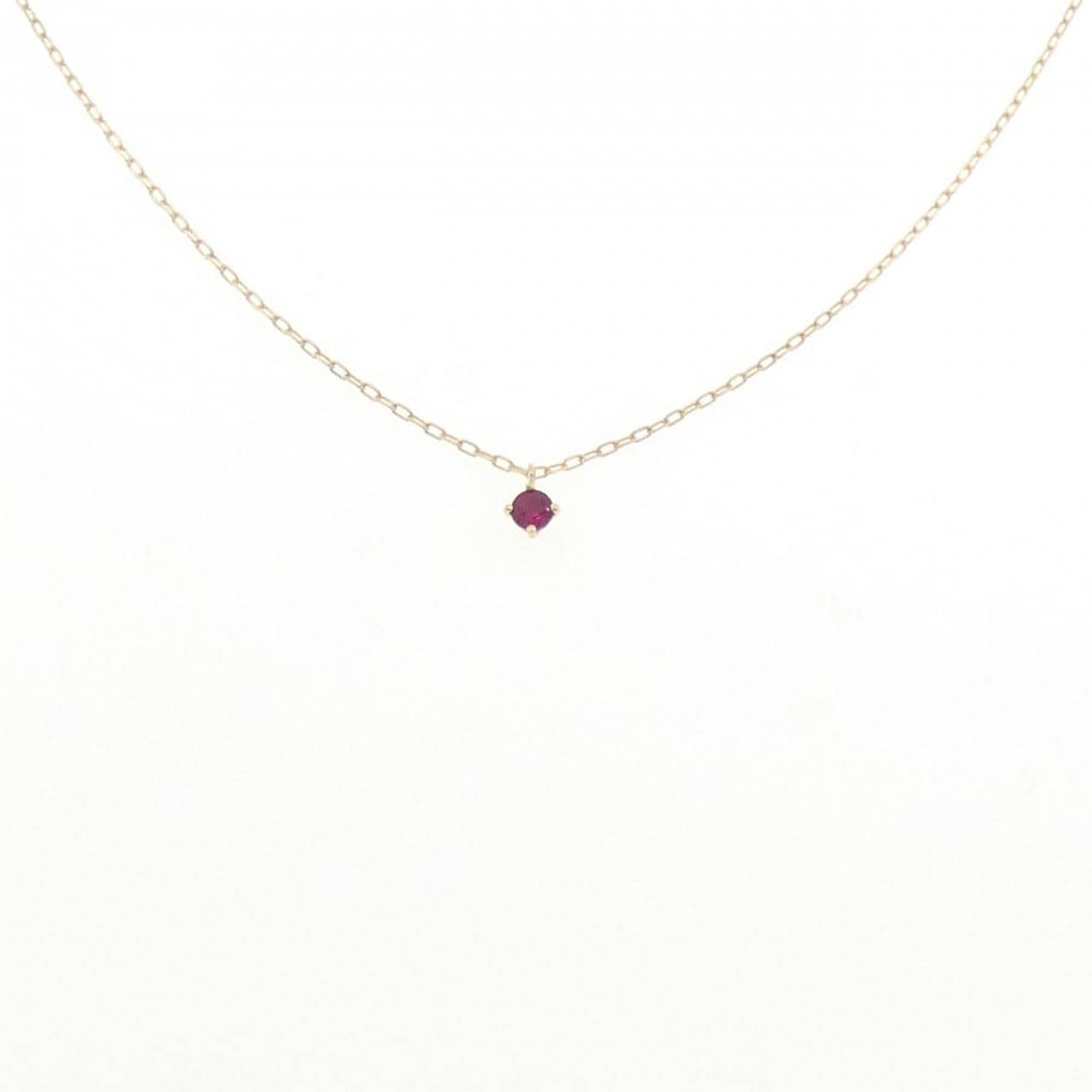 K18YG ルビー ネックレス 0.1CT