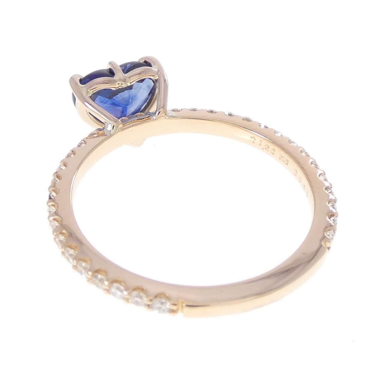K18PG ハート サファイヤ リング 1.20CT