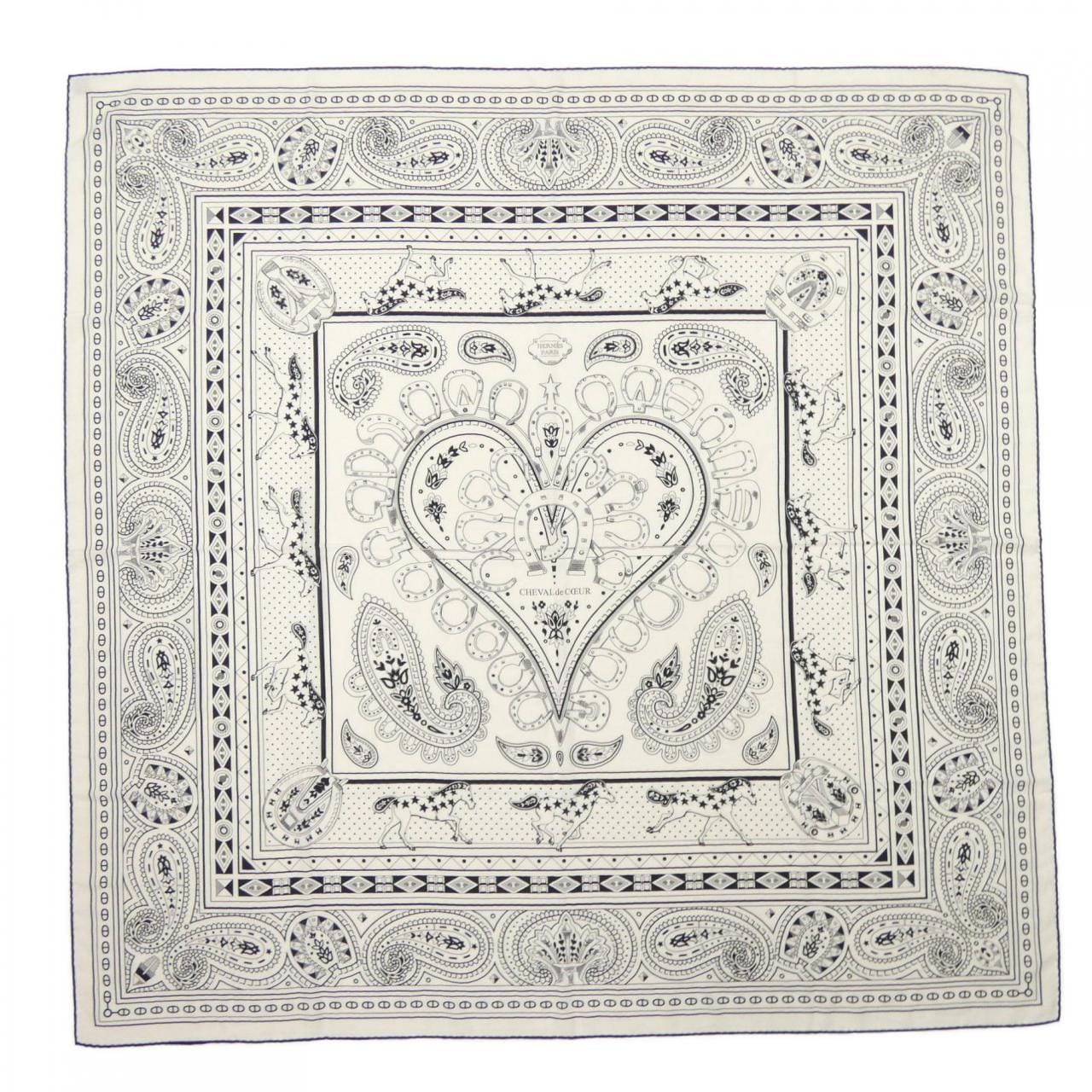 エルメス HERMES CHEVAL DE COEUR BANDANA H244259S カレジェアン140 ショール