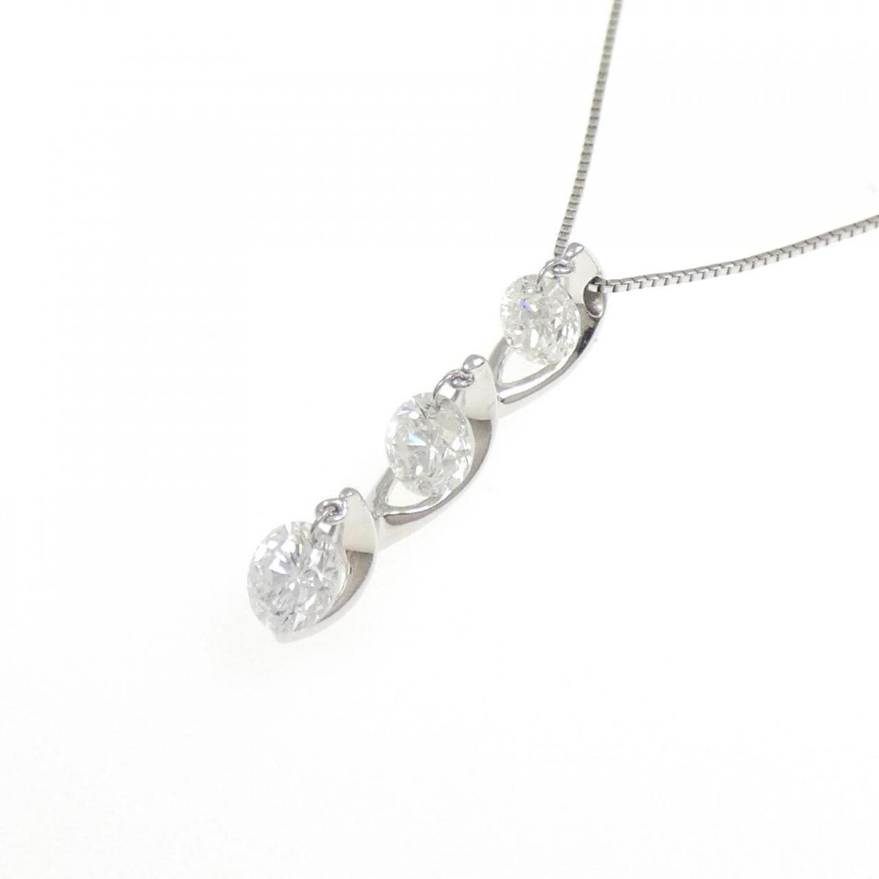 PT Three Stone Diamond Necklace 1.03CT
