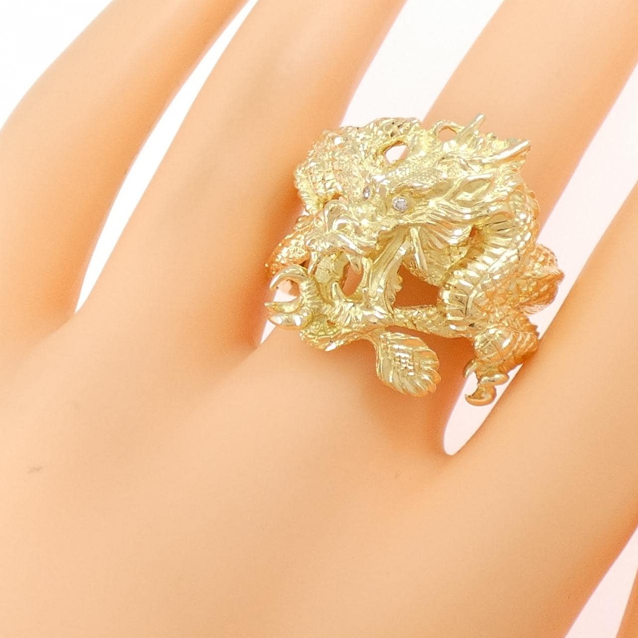 K18YG ドラゴン ダイヤモンド リング 0.02CT
