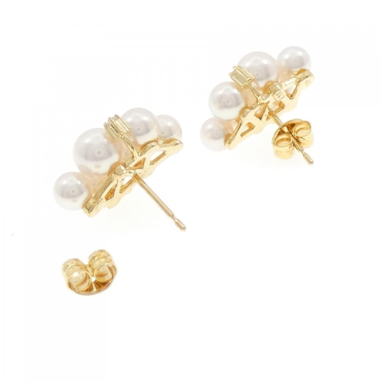K18YG Akoya pearl earrings