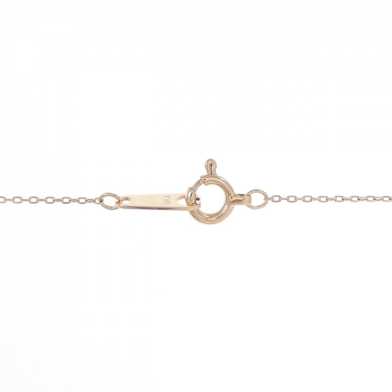 K10PG クロス ダイヤモンド ネックレス 0.12CT