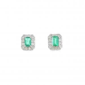【新品】PT900 エメラルド ピアス 0.19CT