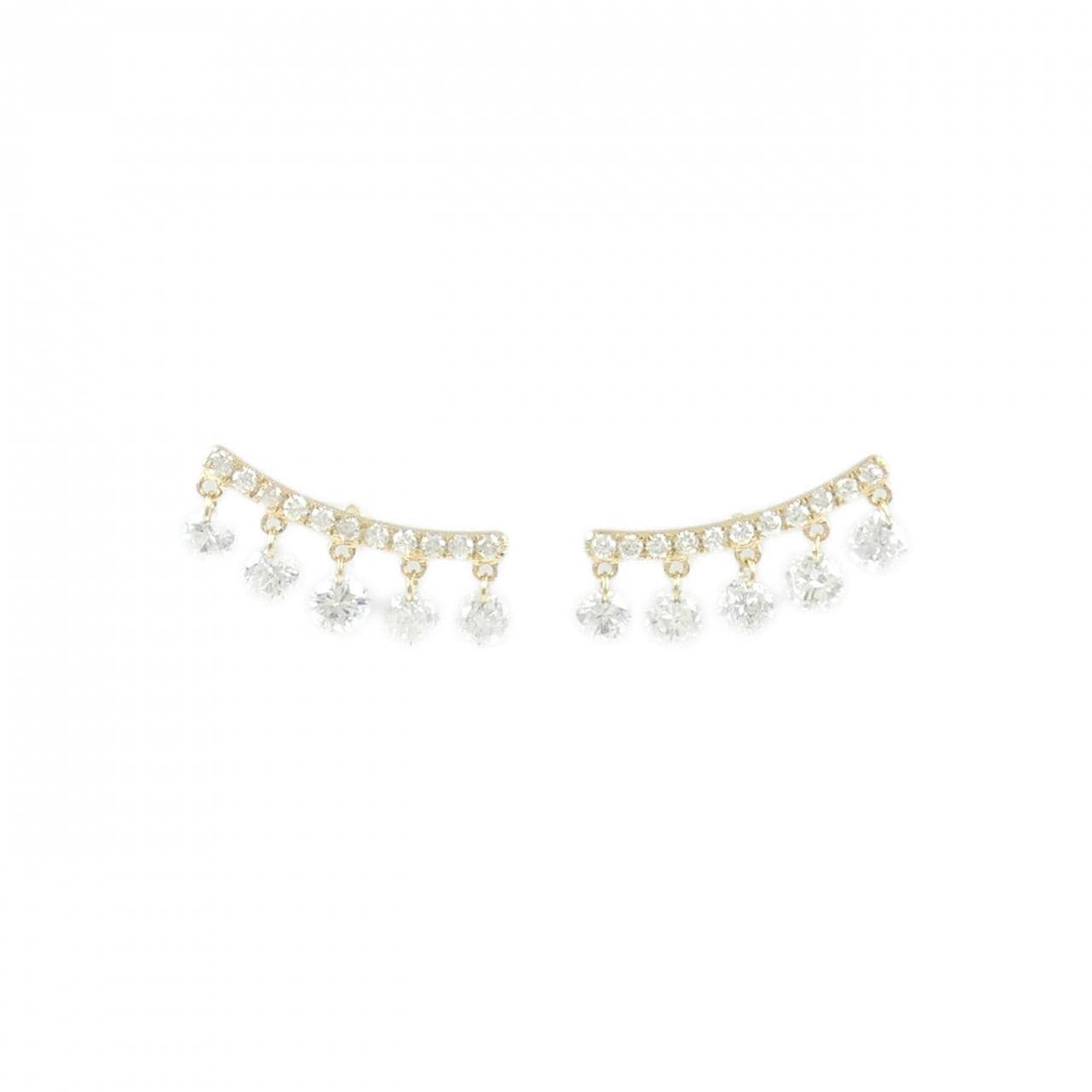 【新品】K18YG ダイヤモンド ピアス 1.03CT