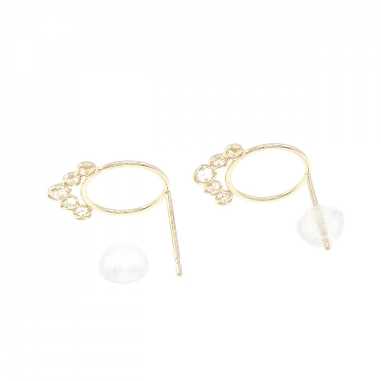 【新品】K10YG ホワイトトパーズ ピアス