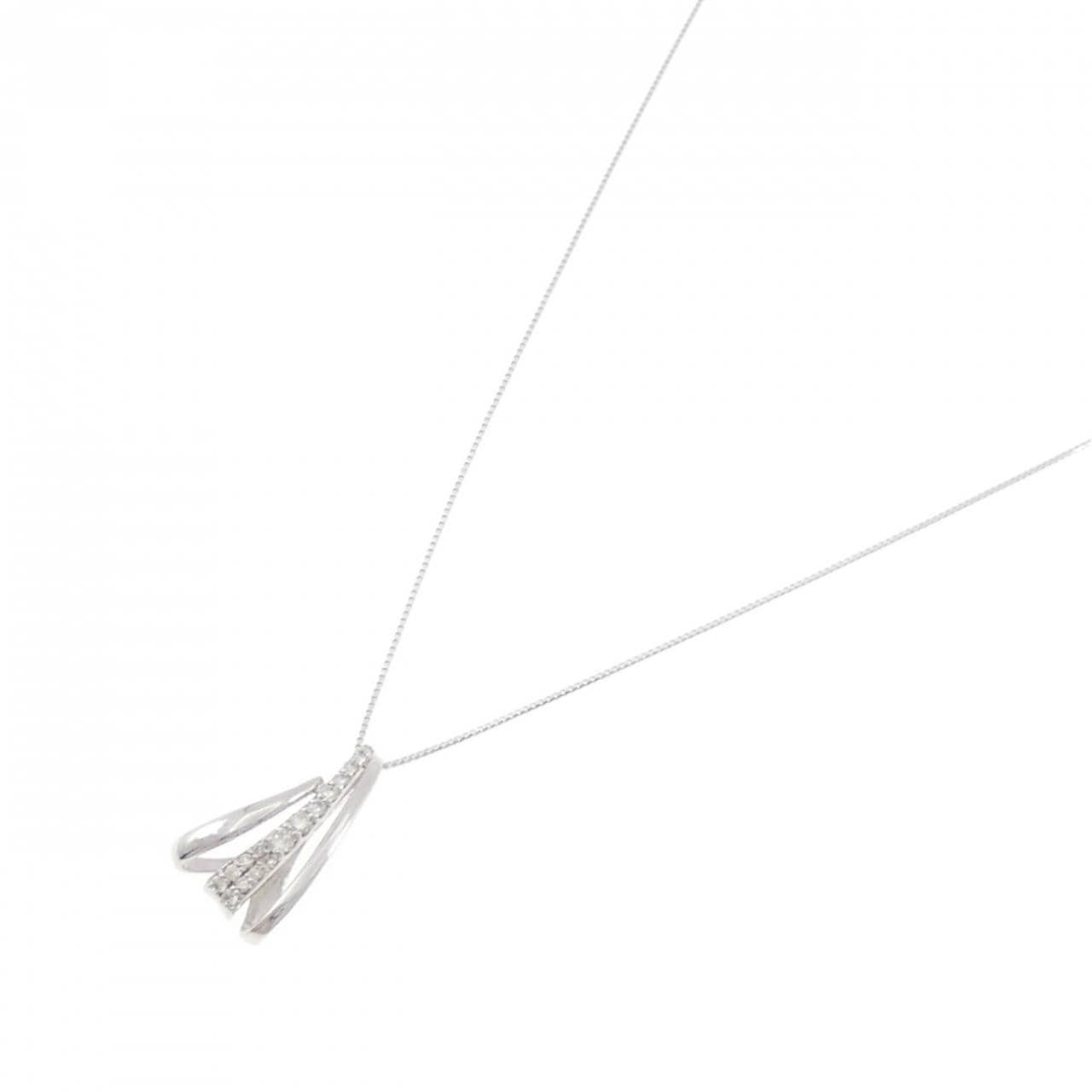 K18WG ダイヤモンド ネックレス 0.17CT