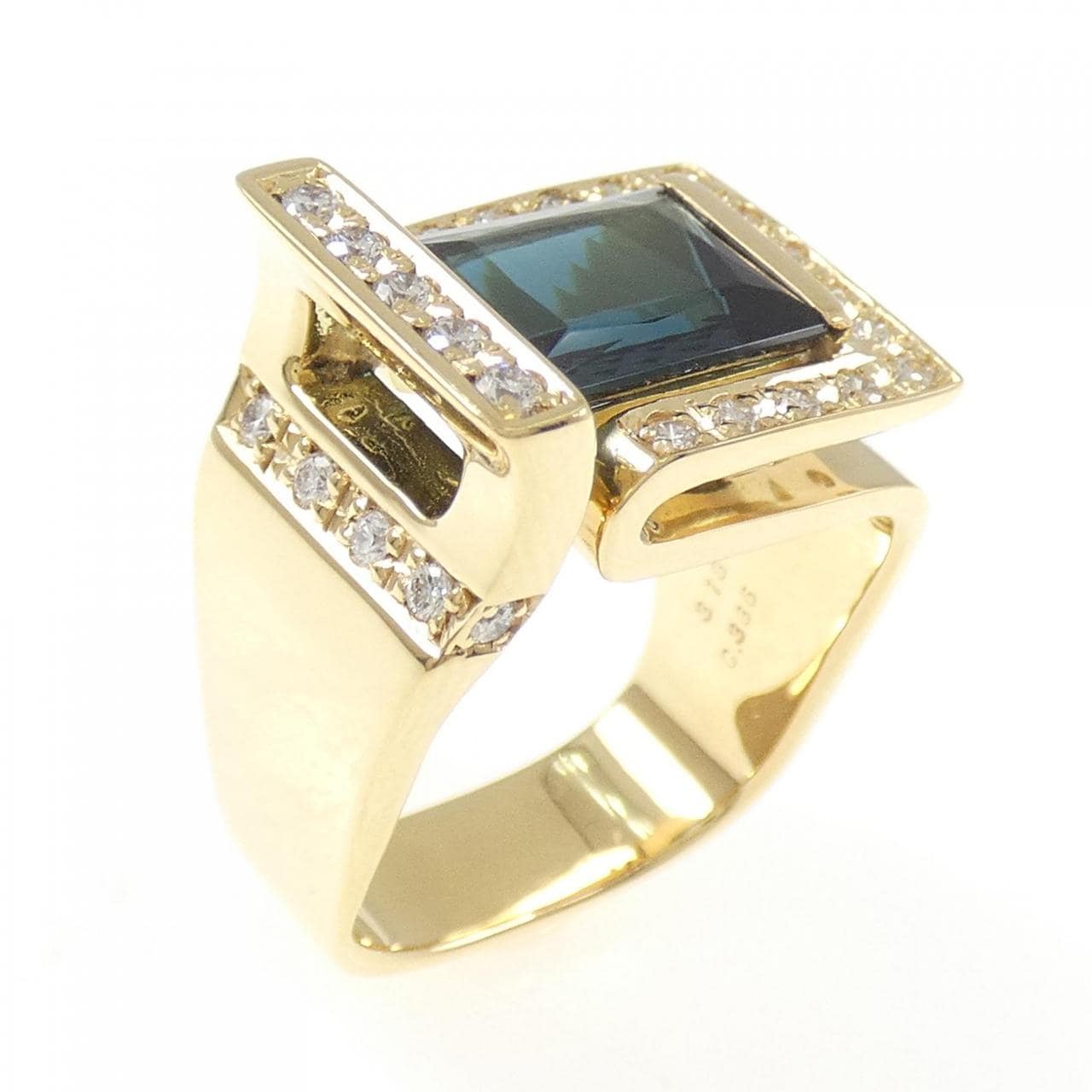 K18YG トルマリン リング 3.18CT