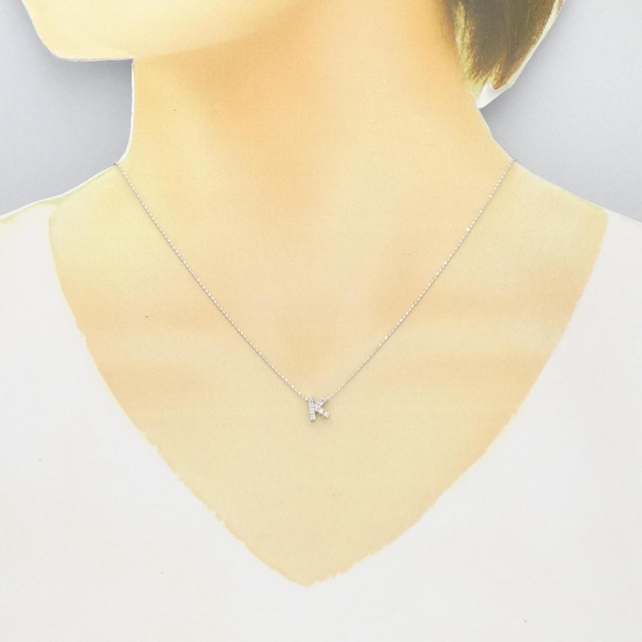 レディースK18WG 星 スター ダイヤモンド 0.06 ネックレス - ネックレス