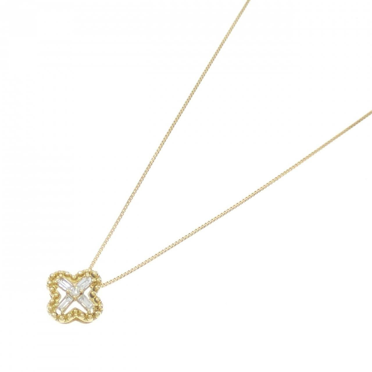 [BRAND NEW] K18YG Flower Diamond Necklace 0.10CT