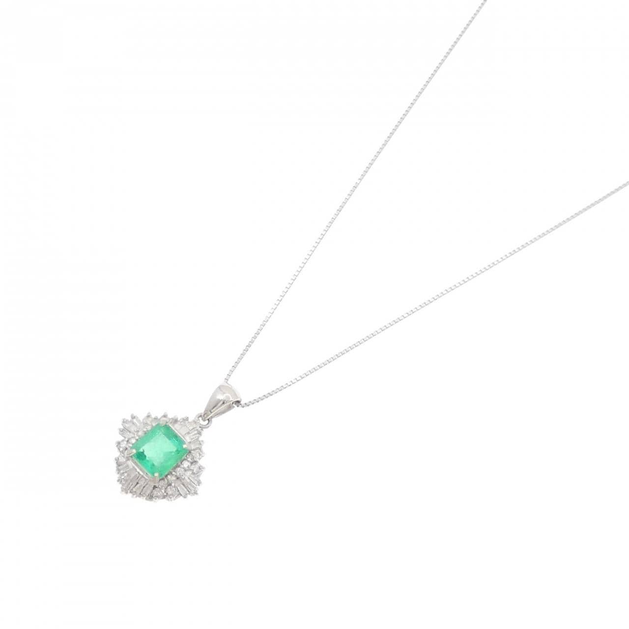 PT900/PT850 エメラルド ネックレス 1.12CT