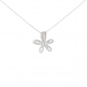 K18WG フラワー ダイヤモンド ネックレス 0.20CT