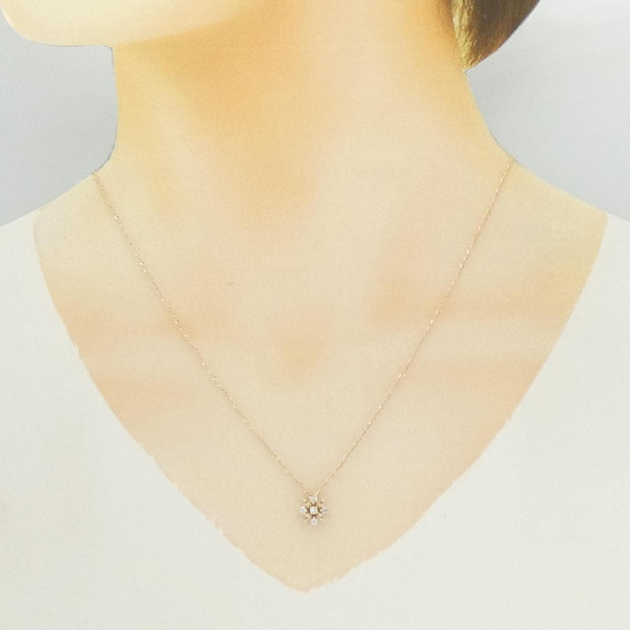 ジーエスティービー ピンクダイヤモンド ネックレス 0.12CT