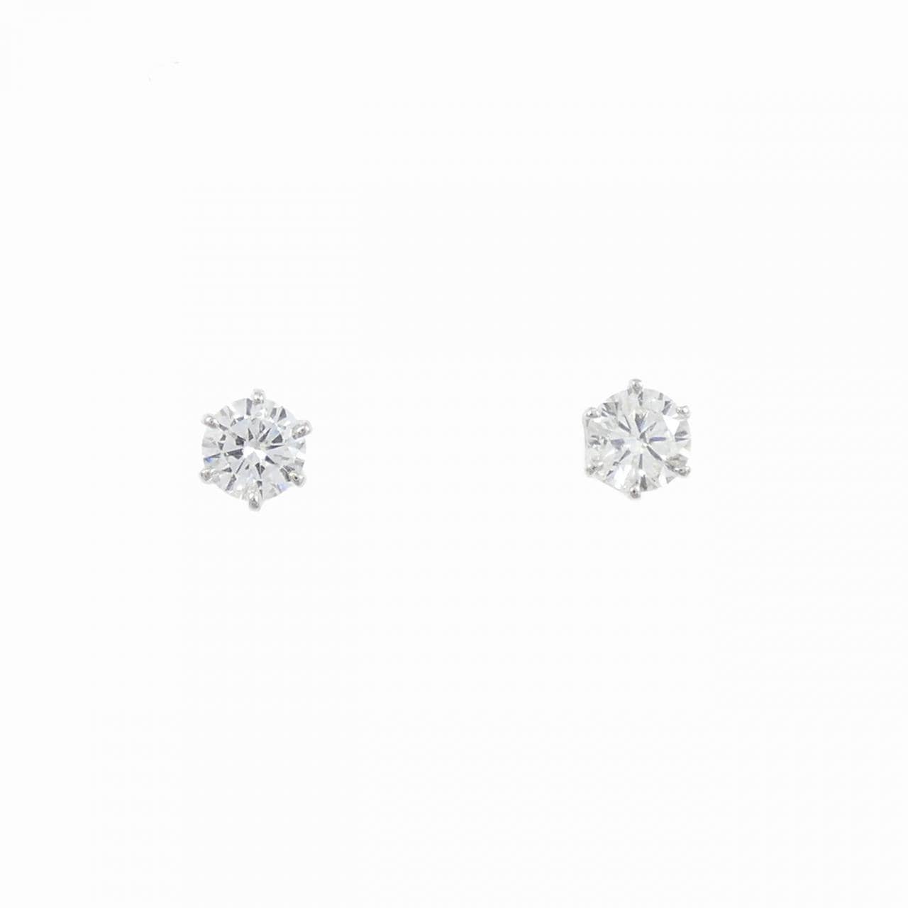 PT900 ソリティア ダイヤモンド ピアス 0.50CT