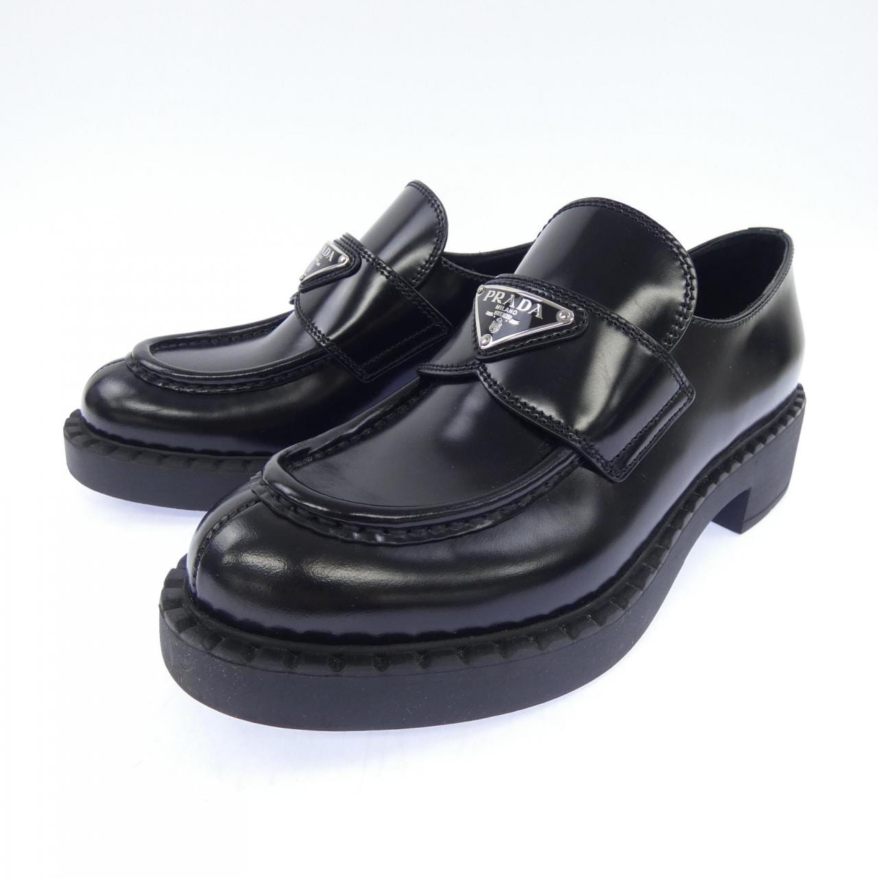 プラダ PRADA チョコレート ローファー トライアングルロゴ 1D246M シューズ