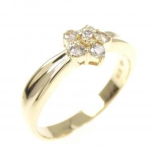K18YG フラワー ダイヤモンド リング 0.15CT