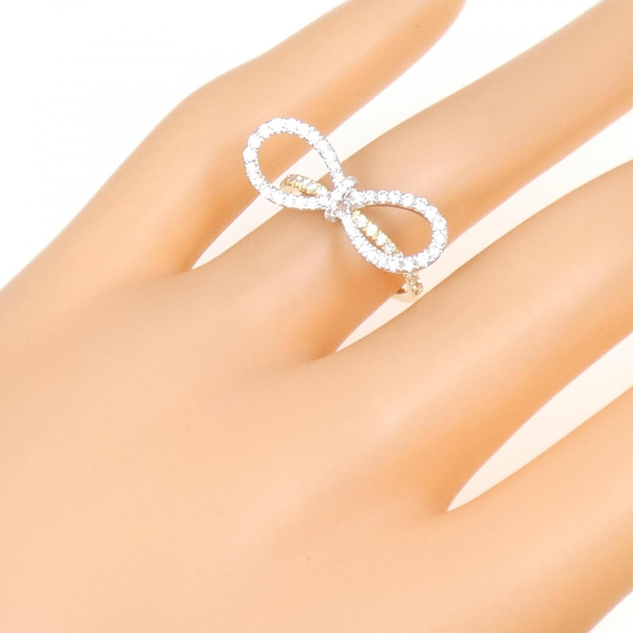 K18YG/K18WG Ribbon Diamond Ring 0.46CT