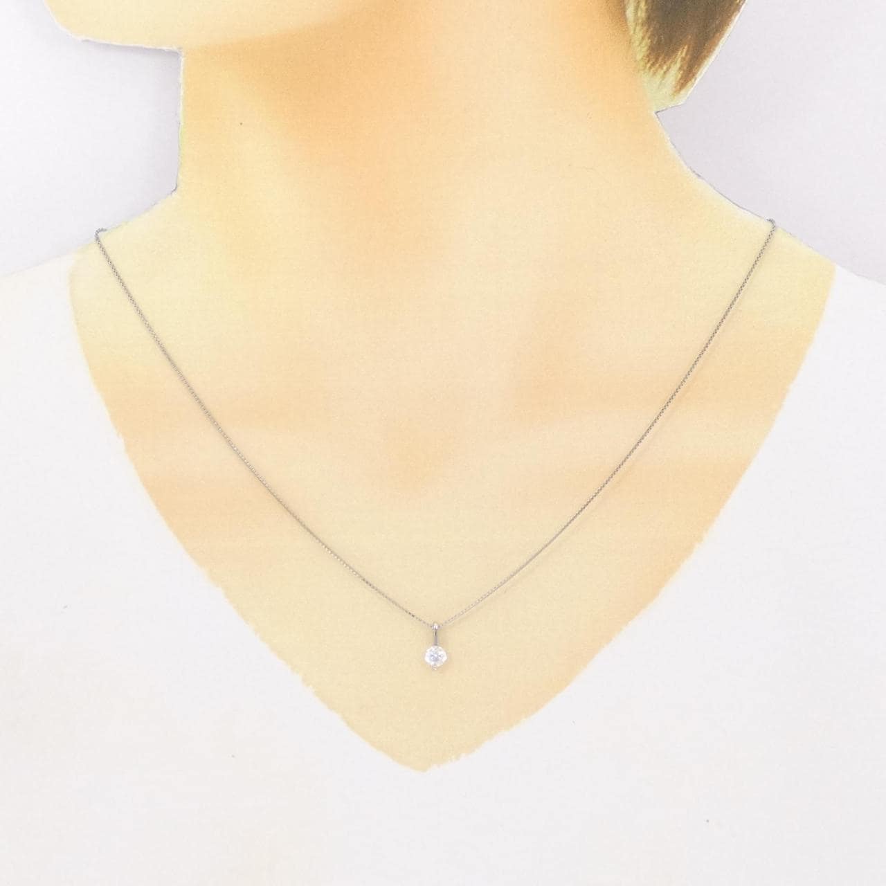 PT ソリティア ダイヤモンド ネックレス 0.313CT