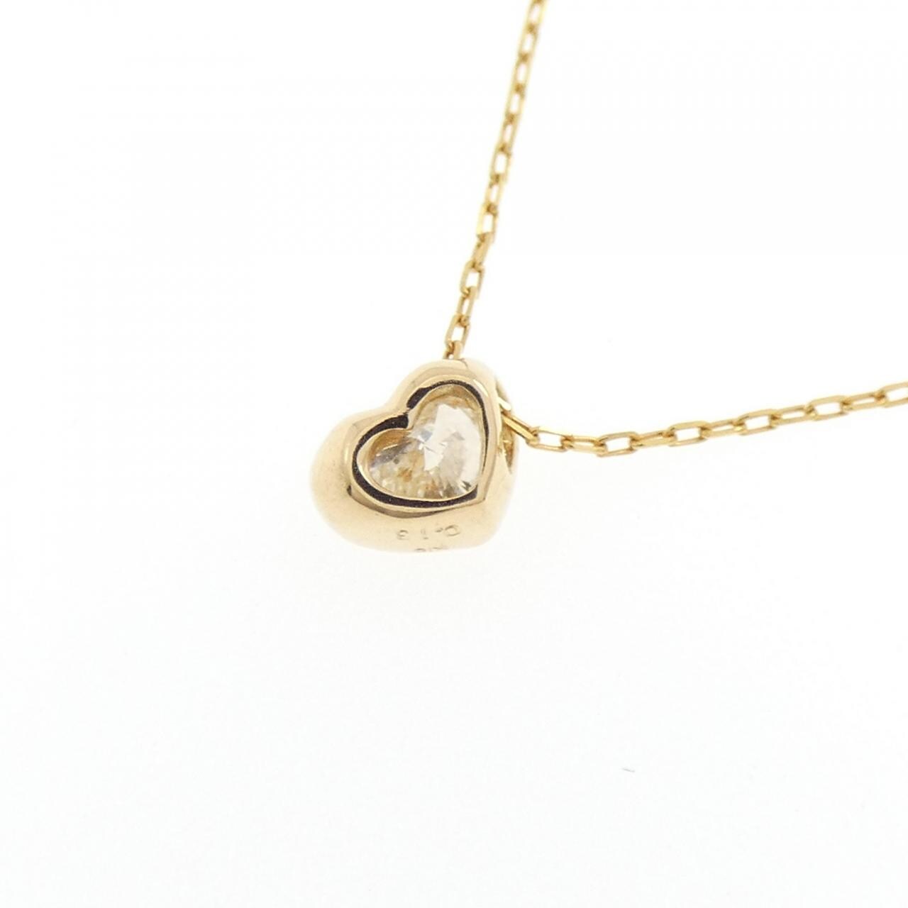 K18YG ハート ダイヤモンド ネックレス 0.13CT