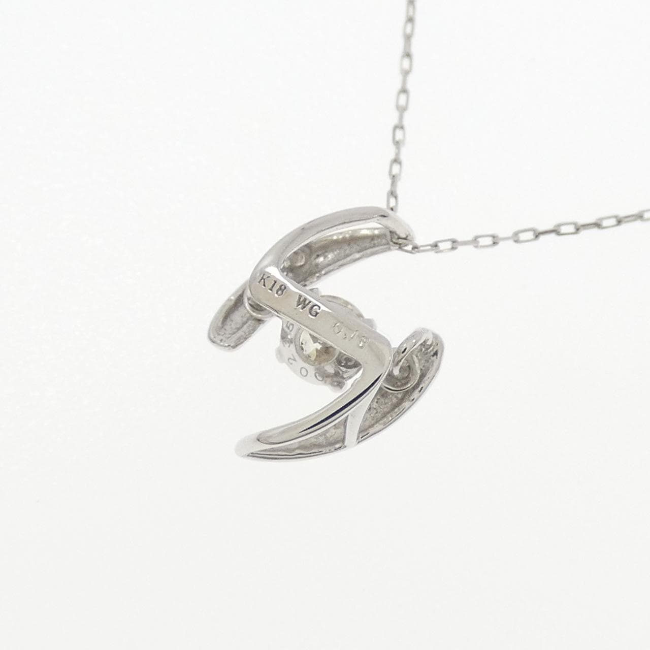 K18WG ダイヤモンド ネックレス 0.13CT