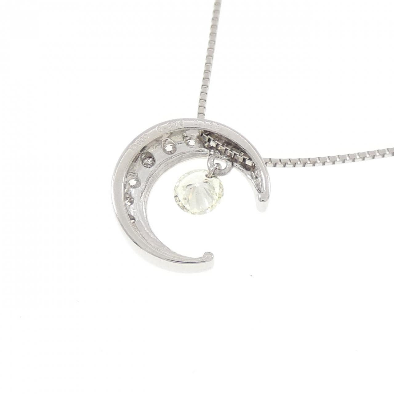 PT900/PT850 ムーン ダイヤモンド ネックレス 0.219CT