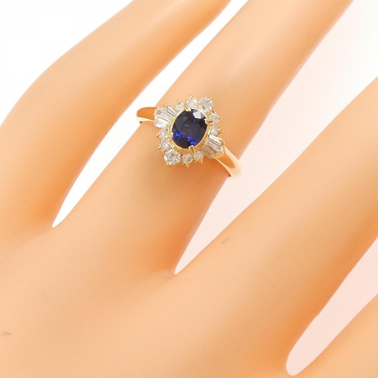 K18YG sapphire ring 0.43CT