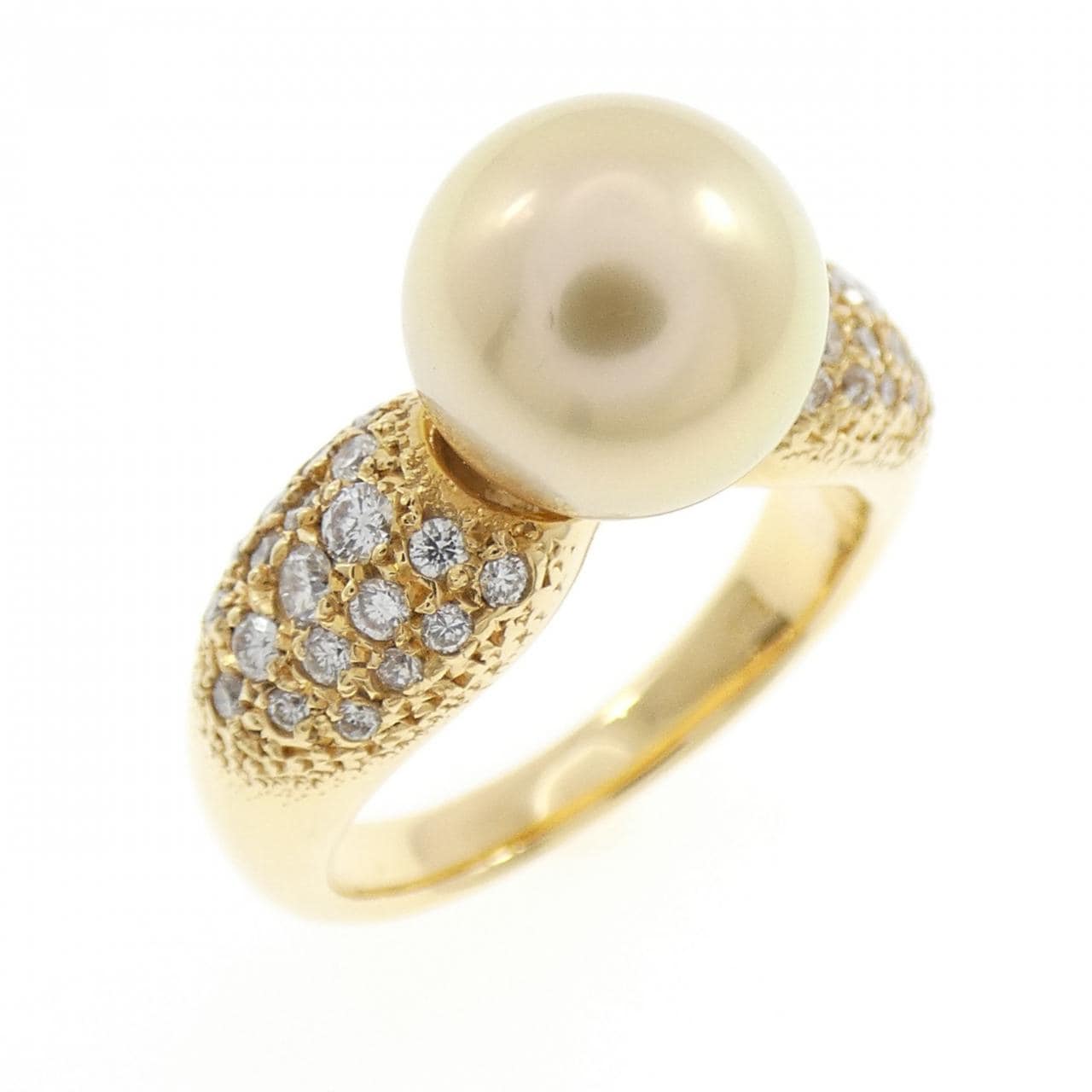 K18YG 白蝶パール リング 8.9mm