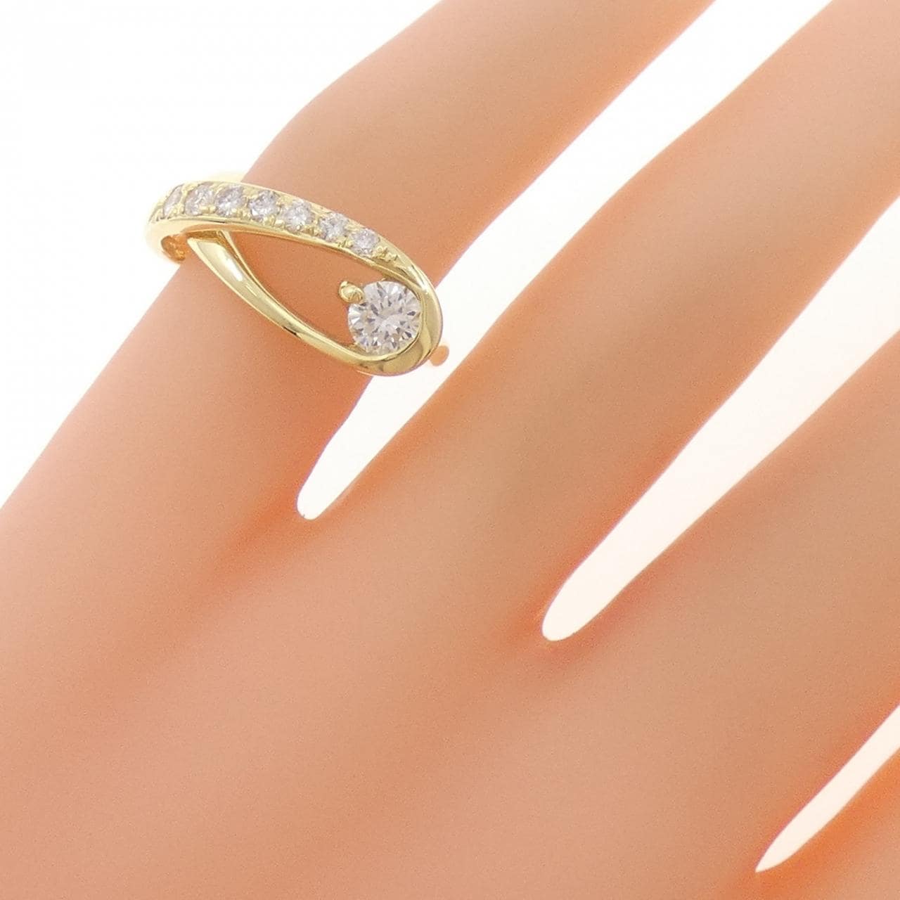 K18YG ダイヤモンド ピンキーリング 0.41CT