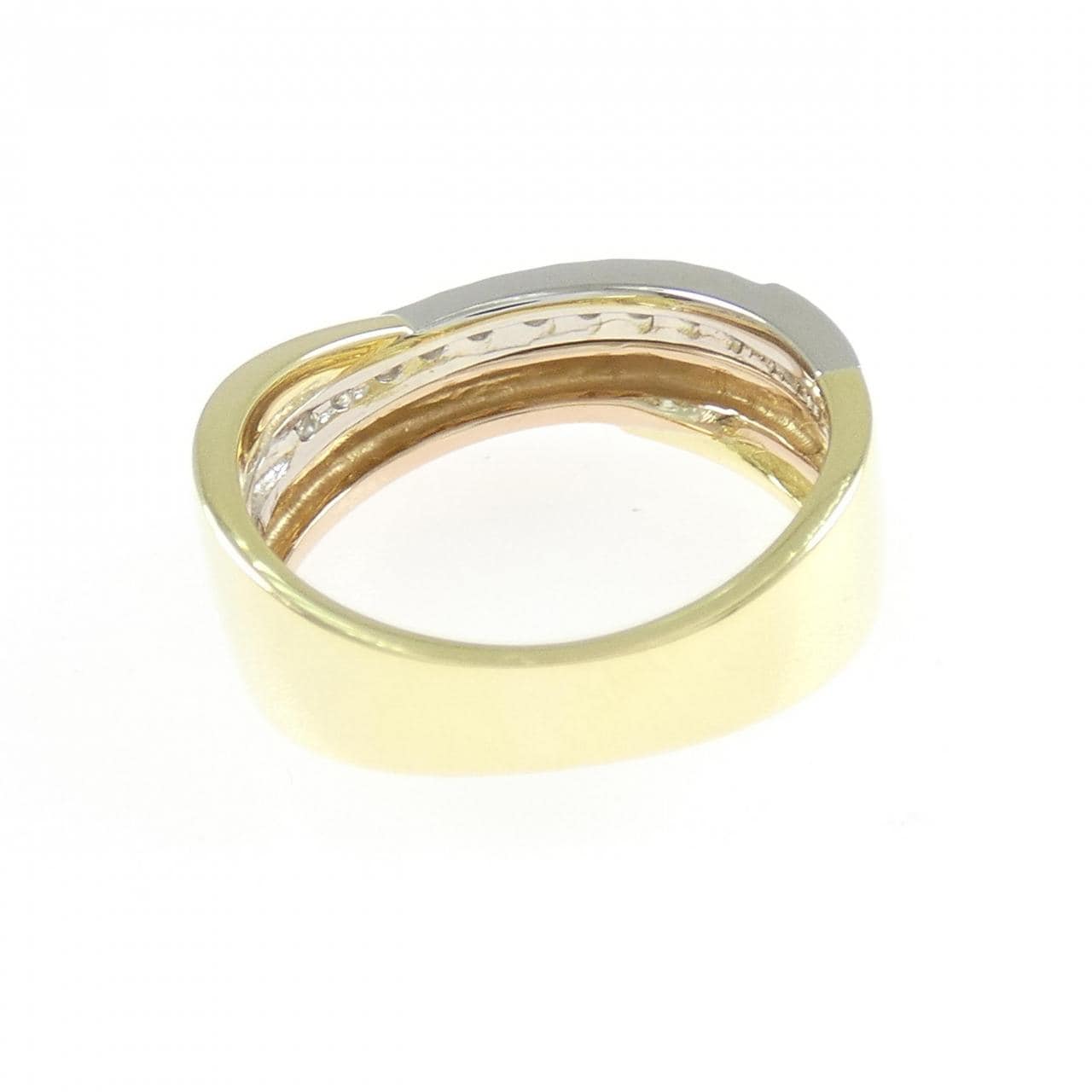 K18YG/PT900/K18PG ダイヤモンド リング 0.25CT