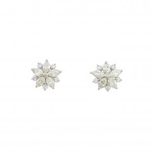 【新品】PT900 フラワー ダイヤモンド ピアス 0.50CT