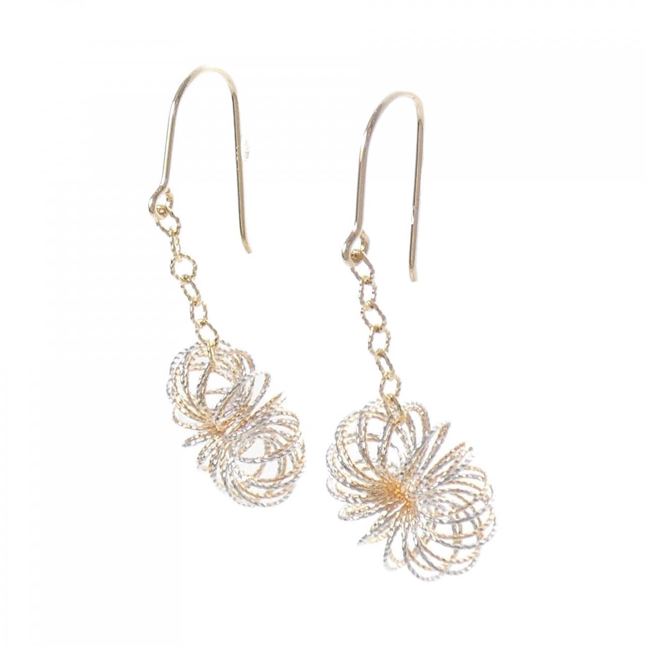 750三色花朵耳釘