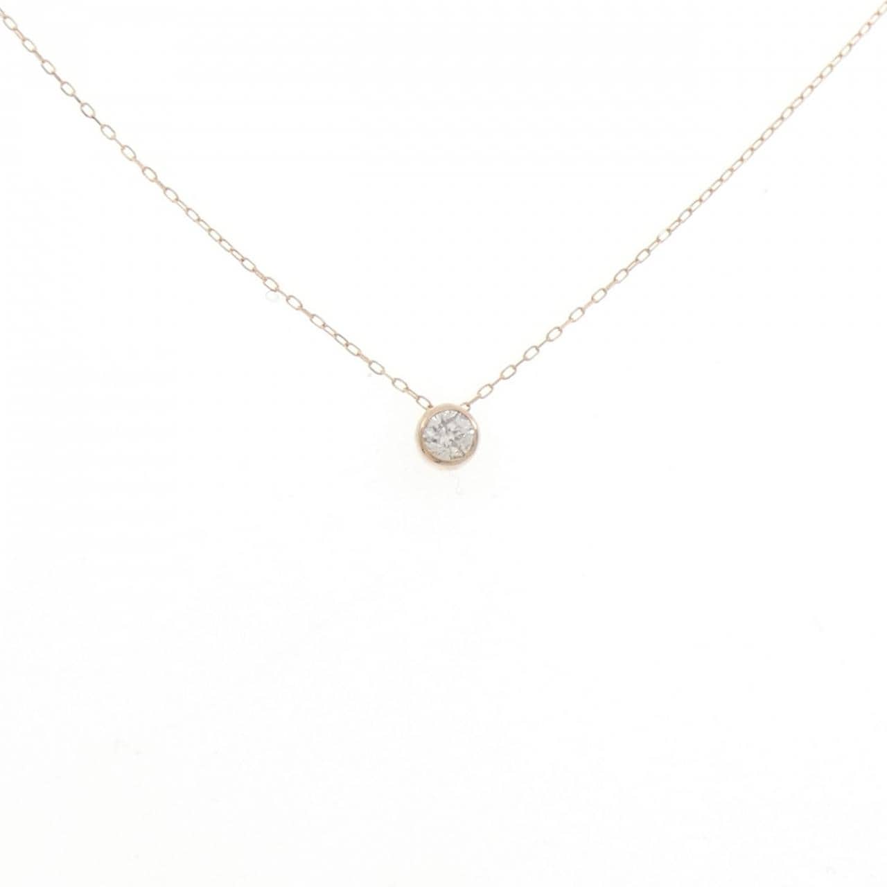 K18PG ソリティア ダイヤモンド ネックレス 0.08CT
