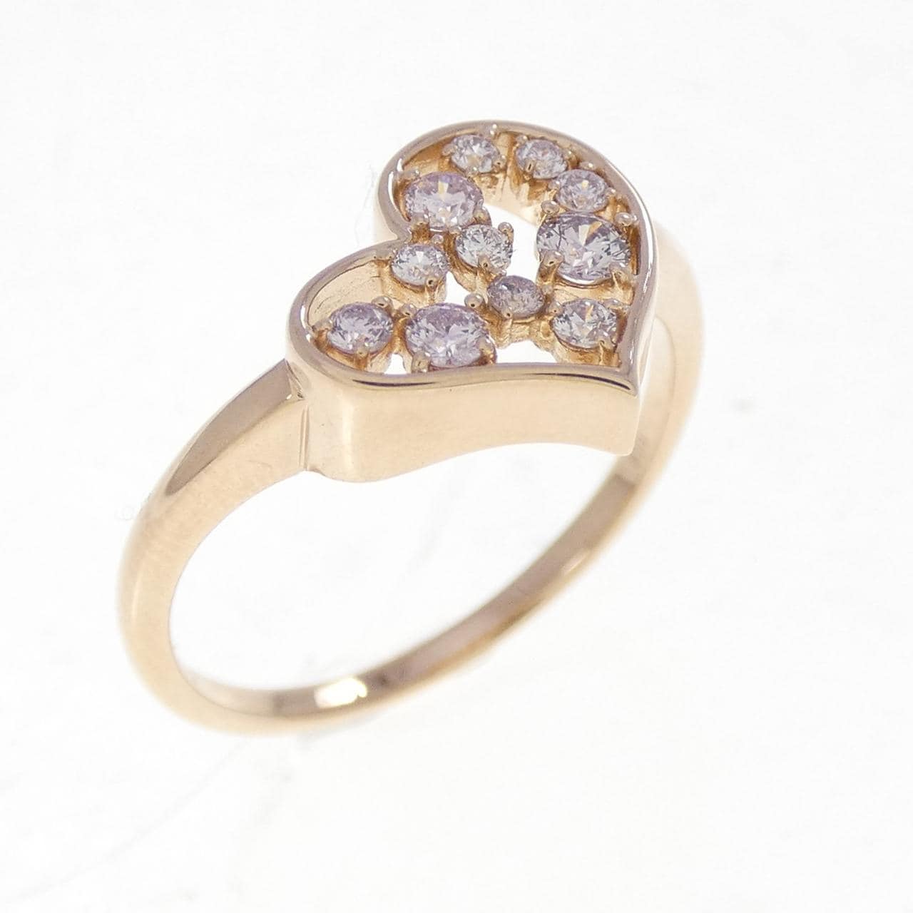 K18PG ハート ダイヤモンド リング 0.19CT