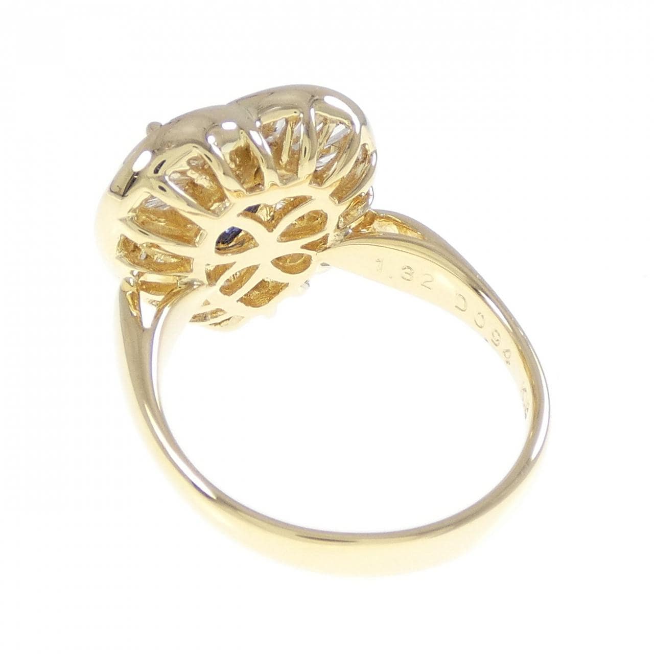 K18YG ハート サファイヤ リング 1.32CT