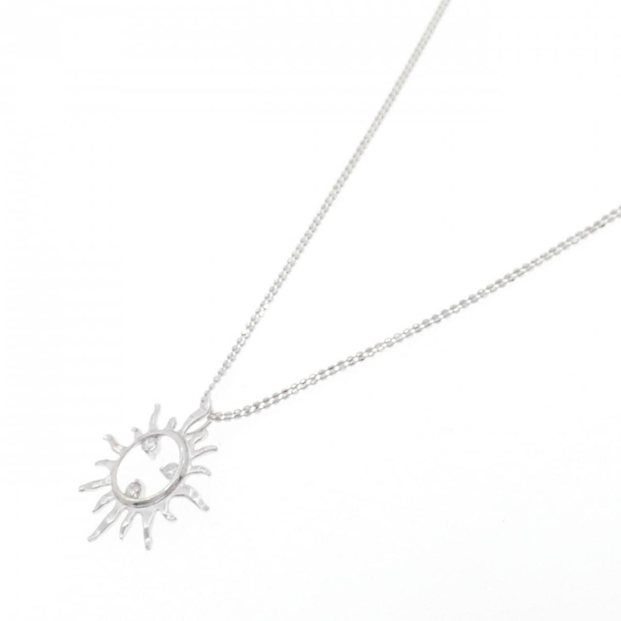 K18WG サン ダイヤモンド ネックレス 0.12CT