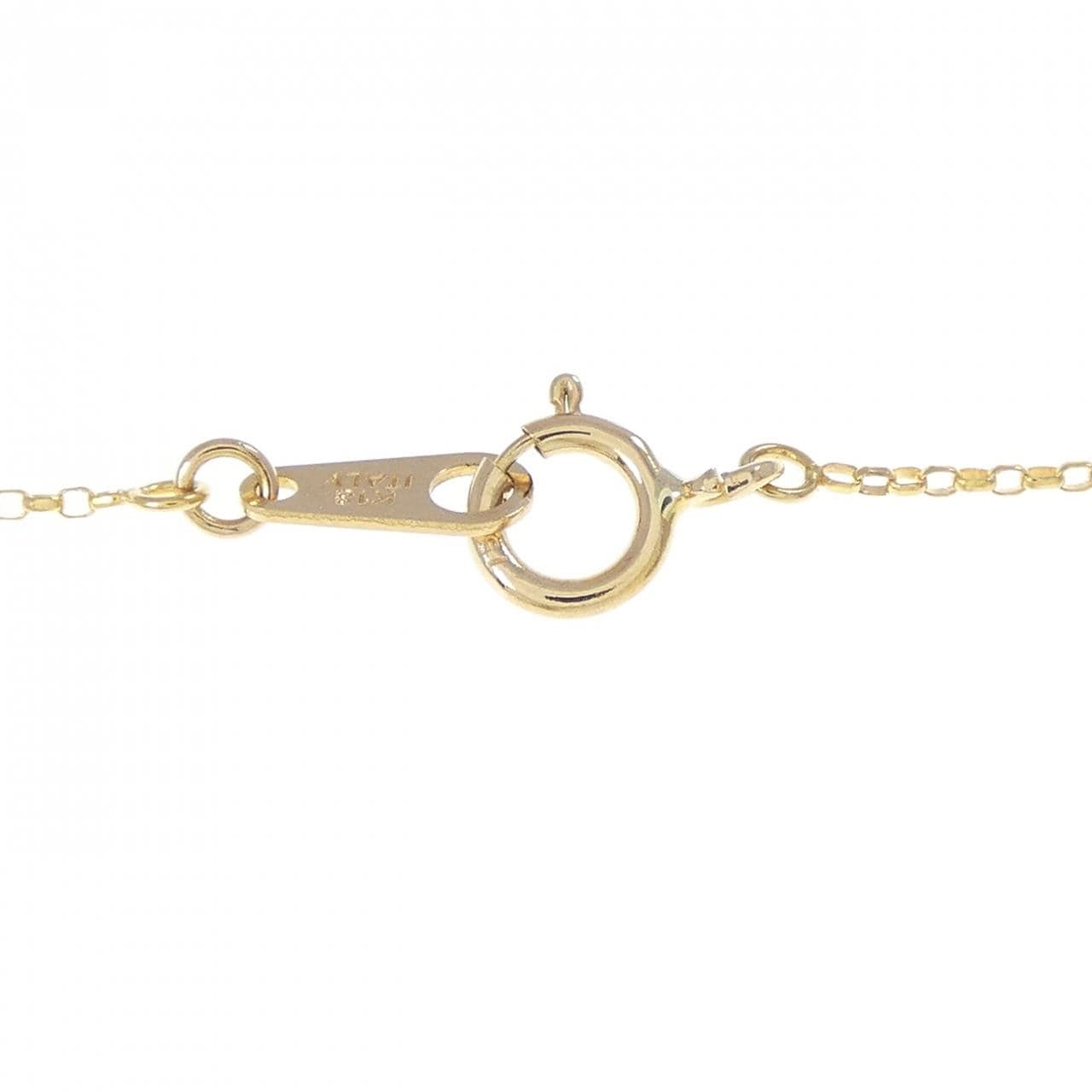 K18YG フラワー ダイヤモンド ネックレス 0.10CT