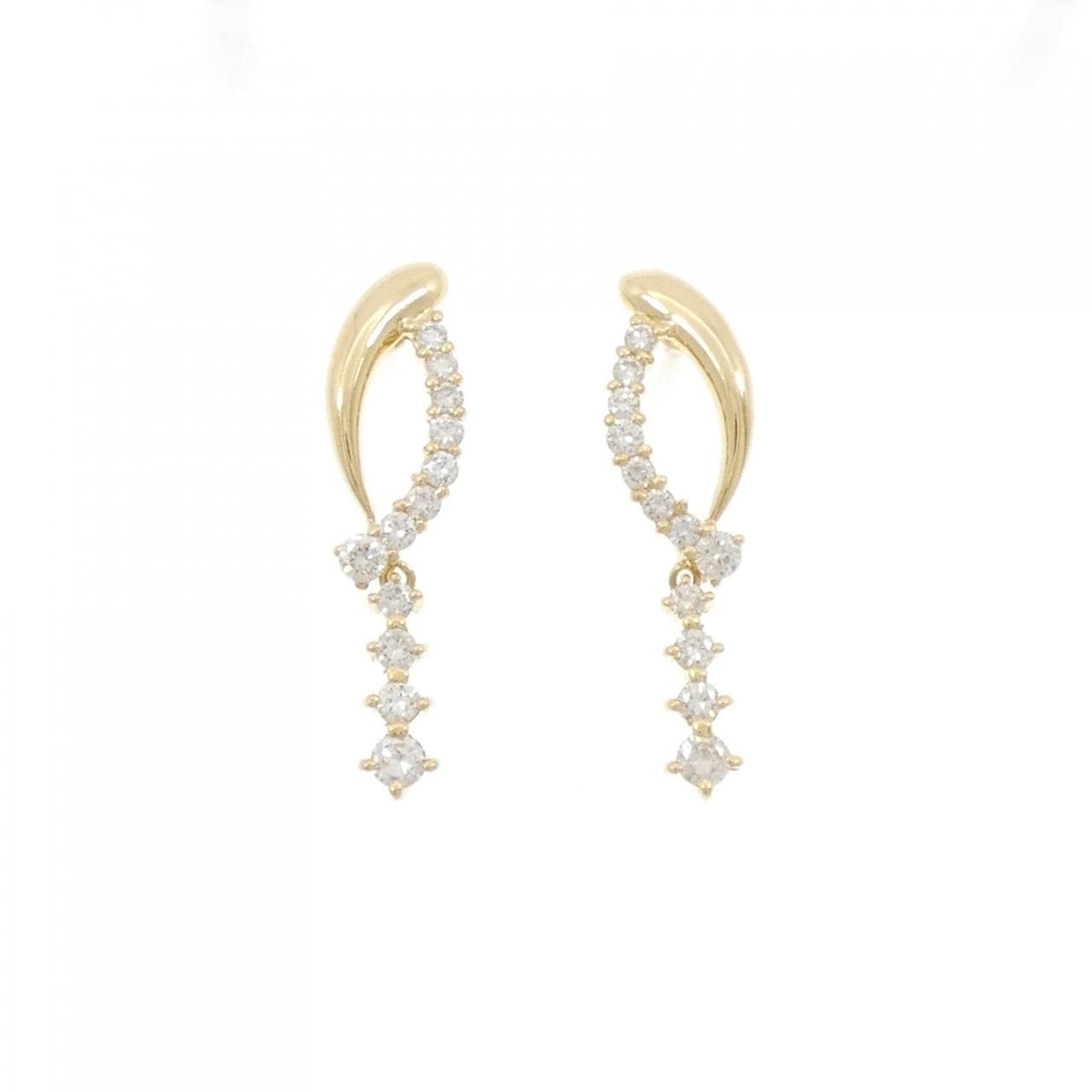 K18YG ダイヤモンド ピアス 0.72CT