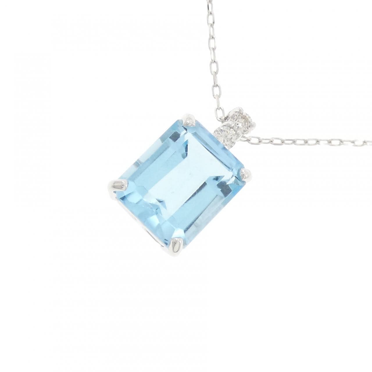 K18WG ブルートパーズ ネックレス 5.43CT
