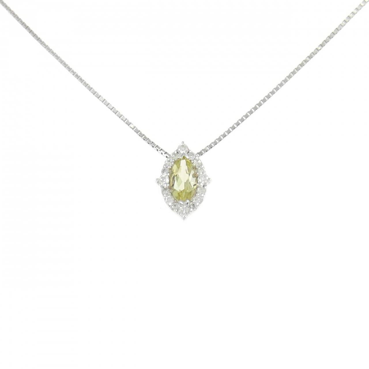 K18WG クオーツ ネックレス 0.32CT
