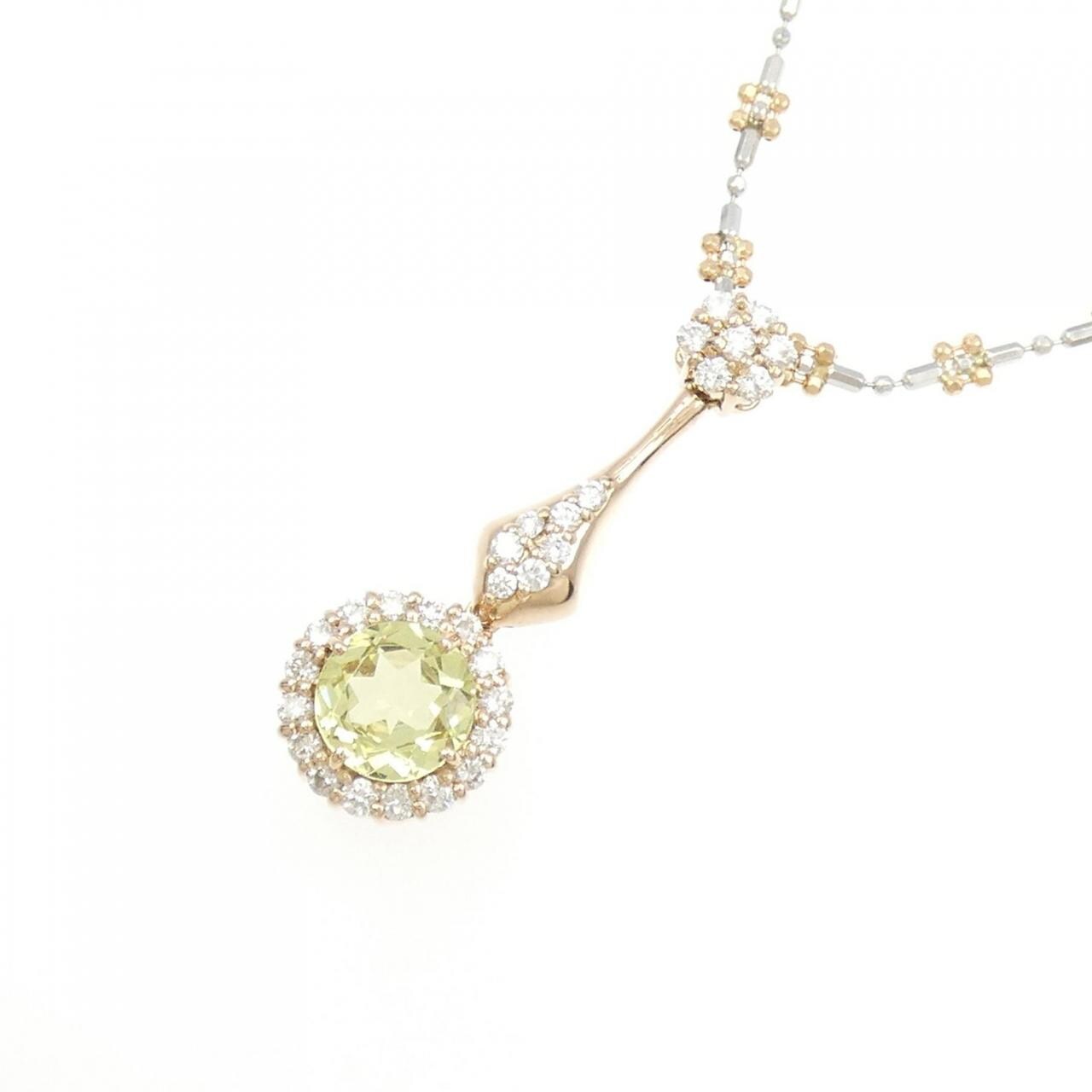 K18PG/K18WG Garnet necklace 1.00CT